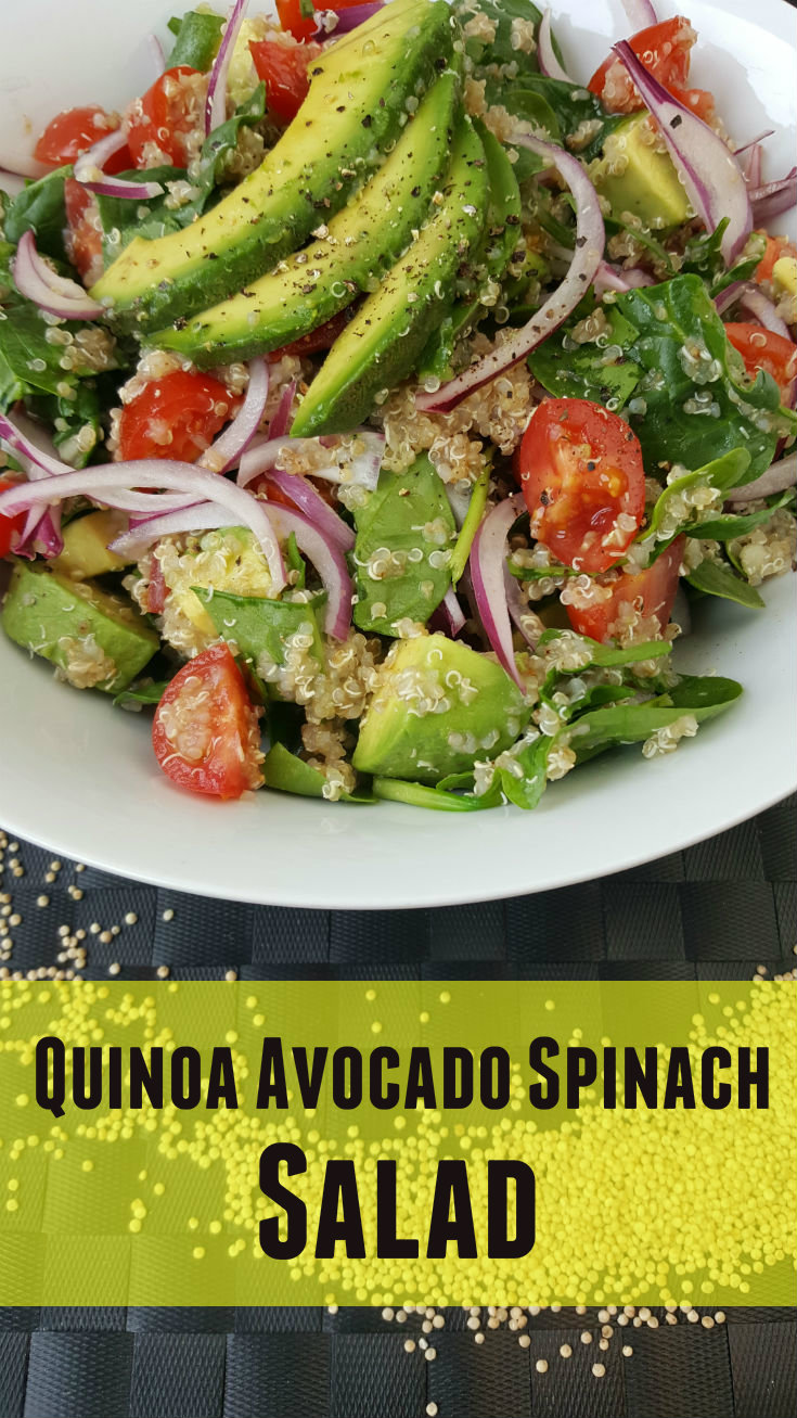 Quinoa Avocado Spinach Salad